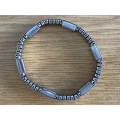 Women/Men Magnetic Bracelet Steel, colour: Silver, one size expandable Magnet Healing Therapy,70s