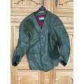Walter Gehmann Shooting Jacket, Leather, green, vintage, approx. size L from Germany
