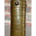 Antique Turkish Ottoman brass pepper mill,coffee grinder,Garanti No.2, collectors, 10`tall, 652gr.