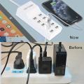 USB Charger, 5V 10A (50W) USB Charging Station with 10-Port Home-Sized Smart USB Port