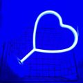 USB DC Cable Or Battery Operated Heart Neon Lamp With Base