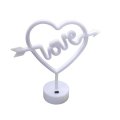 USB DC Cable Or Battery Operated Cupid Heart Neon Lamp With Base