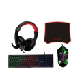 RGB backlit gaming keyboard and headset, mouse set