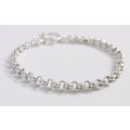 A STUNNING ROUND LINK SOLID STERLING SILVER BRACELET WITH SIGNORETTI CLASP !!!
