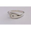 A FANTASTIC BIG SIZE SOLID STERLING SILVER RING WITH MOON AND STAR DECORATION....COOL !!!