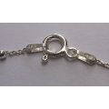 A CLASSY & PETITE STERLING SILVER BRACELET WITH BALL DECORATION....SWEET !!! FREE COMBINING !!!