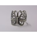 AN ABSOLUTELY GORGEOUS INTRICATELY DETAILED FILIGREE TYPE SOLID STERLING SILVER BUTTERFLY RING ..WOW