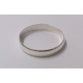 A GOOD QUALITY SOLID STERLING SILVER 4 MM GENTS WEDDING BAND ...BIG SIZE !!!