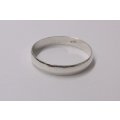 A GOOD QUALITY SOLID STERLING SILVER 4 MM GENTS WEDDING BAND ...BIG SIZE !!!