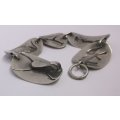 A STUNNING VINTAGE SOLID STERLING SILVER BRACELET DEPICTING ANIMALS - MADE IN SOUTH AFRICA