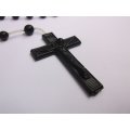 A LOVELY VINTAGE ITALIAN MADE ROSARY ...PLASTIC MATERIAL BEADS AND CROSS ...
