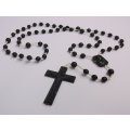 A LOVELY VINTAGE ITALIAN MADE ROSARY ...PLASTIC MATERIAL BEADS AND CROSS ...