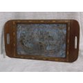 WOW !! A BREATHTAKINGLY BEAUTIFUL ART DECO TRAY ( WALL MOUNTED ) FILLED WITH GENUINE BUTTERFLY WINGS