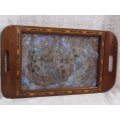 WOW !! A BREATHTAKINGLY BEAUTIFUL ART DECO TRAY ( WALL MOUNTED ) FILLED WITH GENUINE BUTTERFLY WINGS