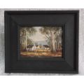 WOW !!! A CHARMING ORIGINAL OIL ON BOARD OF A COUNTRY HOMESTEAD SIGNED BY THE ARTIST JUNE TUCKETT