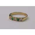 R 10 000 VALUE !!! A SPECTACULAR VINTAGE 18 CARAT GOLD RING SET WITH EMERALDS AND DIAMONDS ...WOW !!