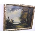 A PRICELESS ORIGINAL OIL ON CANVAS COUNTRY SIDE PAINTING DATED 1919 SIGNED R URBAN...WOW IS THE WORD
