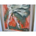 AN OUTSTANDING ORIGINAL OIL ON CANVAS OF A DANCER SIGNED BY THE ARTIST
