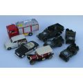 LOT OF DIE CAST METAL VEHICLES ...CORGI...SOLIDO...ETC..SOME ISSUES...SEE PICS...HEAVY ARMY VEHICLES