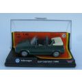 NICE FIND !! A 1:43 SCALE DIE CAST METAL MODEL OF THE 1988 VW GOLF CABRIOLET BY NEW RAY ...WOW !!!