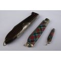 COOL !! THREE VINTAGE POCKET KNIVES INCLUDING GERMAN OKAPI AND A RICHARDS ...BID FOR THE LOT !! WOW