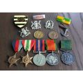 AN AWESOME FULL SIZED SET OF WW2 MEDALS PLUS EXTRA MEDALLIONS AND BITS N BOBS !! BID FOR ALL !!