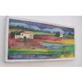 AN ULTRA COLORFUL ORIGINAL LANDSCAPE PAINTING ON STRETCHER BY WELL KNOWN NEVILLE HICKMAN !! SA ART !