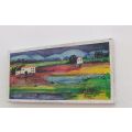 AN ULTRA COLORFUL ORIGINAL LANDSCAPE PAINTING ON STRETCHER BY WELL KNOWN NEVILLE HICKMAN !! SA ART !