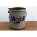 FOR THE PETROL JUNKIES !! A VINTAGE MOBIL GREASE TUB ...COOL ADVERTISING PIECE !! RARELY SEEN