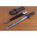 AN OLD MILITARY BAYONET BY WILKINSON LONDON , PROBABLY WORLD WAR 1 ...WITH SCABBARD AND HOLDER !!