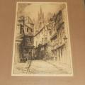 An old original etching signed by the artist F. Robson