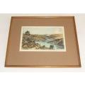 A vintage etching of the Nahoon river signed by the artist