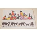 A vintage limited edition print signed by the artist Lucy. M. Wiles ( Listed SA artist )