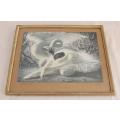 A vintage print by well known artist Vladimir Tretchikoff - The dying swan