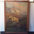 An old original oil on board painting by Italian artist Ercole Magrotti ( 1890 - 1958 )