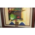 An original oil on canvas still life painting by Mexican artist Alejandro Sanchez Ramos