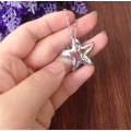 Beautiful Sky Blue Crystal Rhinestone Star Pendant Chain Necklace