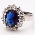 Amazing! Luxurious Platinum Colour British Princess Engagement Ring - Size 8 (P 1/2)