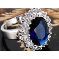 Exquisite! Luxury British Princess Engagement Style Ring - Platinum Colour - Size 8 (P 1/2)