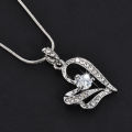 EXQUISITE!! Silver Plated Rhinestone Heart Pendant Necklace