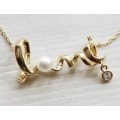 Beautiful LOVE Crystal Pendant Necklace - Yellow Gold Plated
