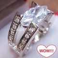 Breathtaking Huge 3 Carat Solitaire Diamond Simulant With Accents Wedding Engagement Style Ring Sz 7