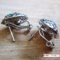 INCREDIBLE! 1.7cm White Gold Filled Blue Topaz Colour Crystal Earrings