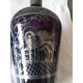 Vintage Italian Sterling Silver Overlay Amethyst Glass Liqueur Decanter