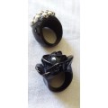 Vintage Bakelite And White Metal Ring And One Other - (1 bid)