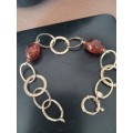 18ct Gold And Amber Bracelet (5.8g)