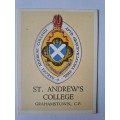 Cigarette card - Arms & crests of Southern African universities & schools- No 9 St Andrew`s College