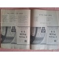 Rugby programme Western Transvaal v British &Irish Lions 2 June 1962 VERY SCARCE See condition below