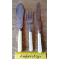 Vintage fish Bone knife`s and fork set