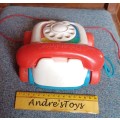 Fisher Price Mattel 1993 Pull Along Rotary Telephone Toy Classic Toddler Wheels